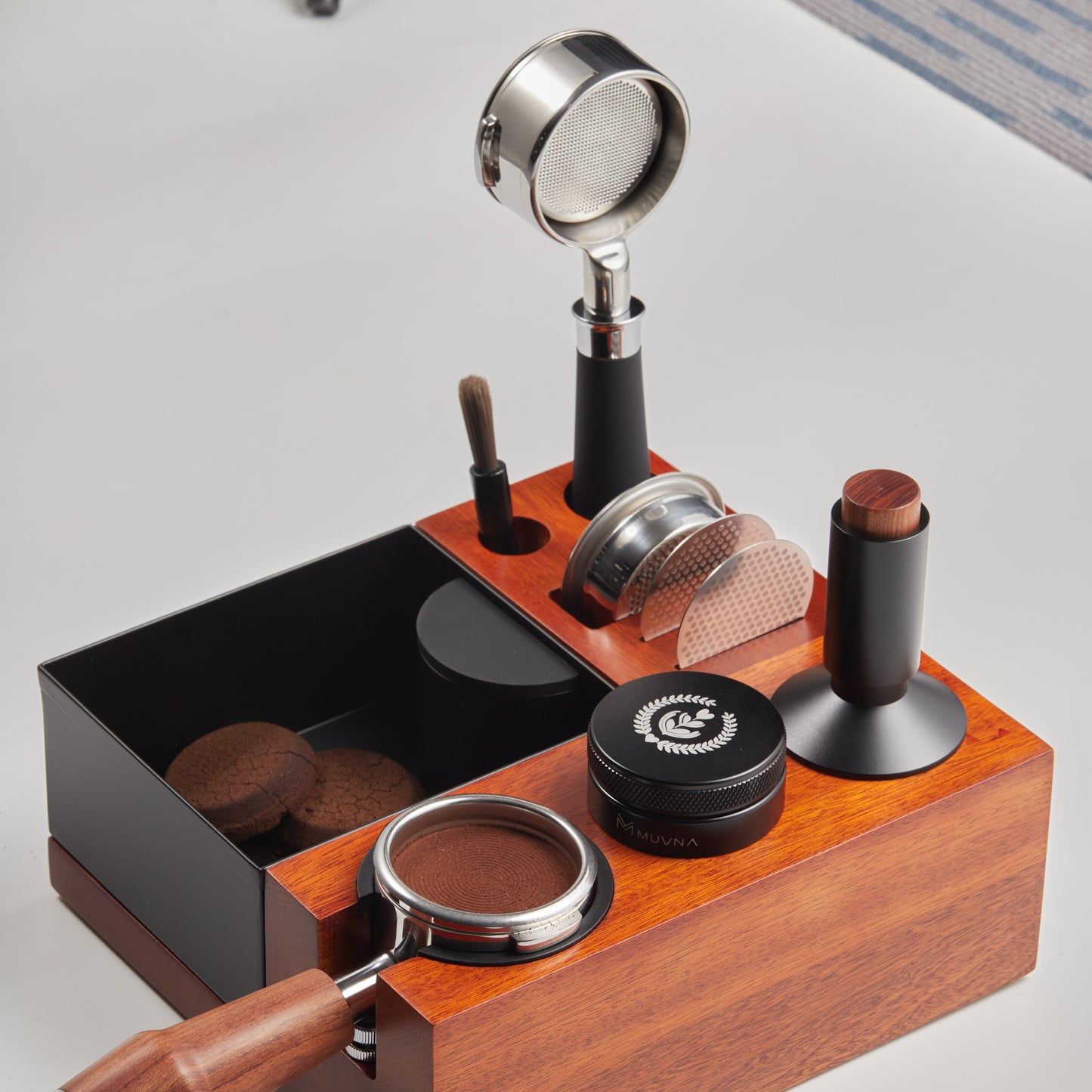 BC Mahogany Tamping Station & Knock Box W2