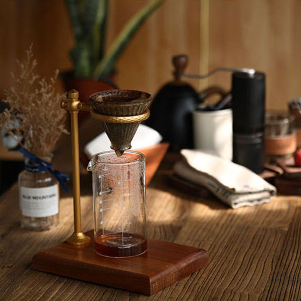 BC Pour Over Coffee Stand Sapele wood & Brass
