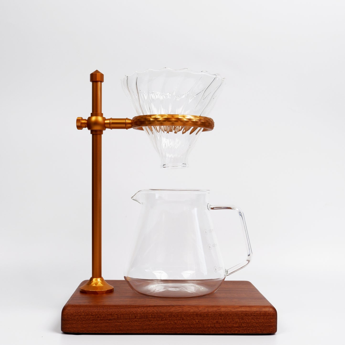 Pour Over Coffee Stand Rosewood & Brass Set