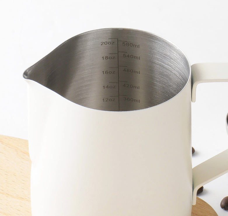 BC Pro Milk Jug with Thermometer Sticker - White