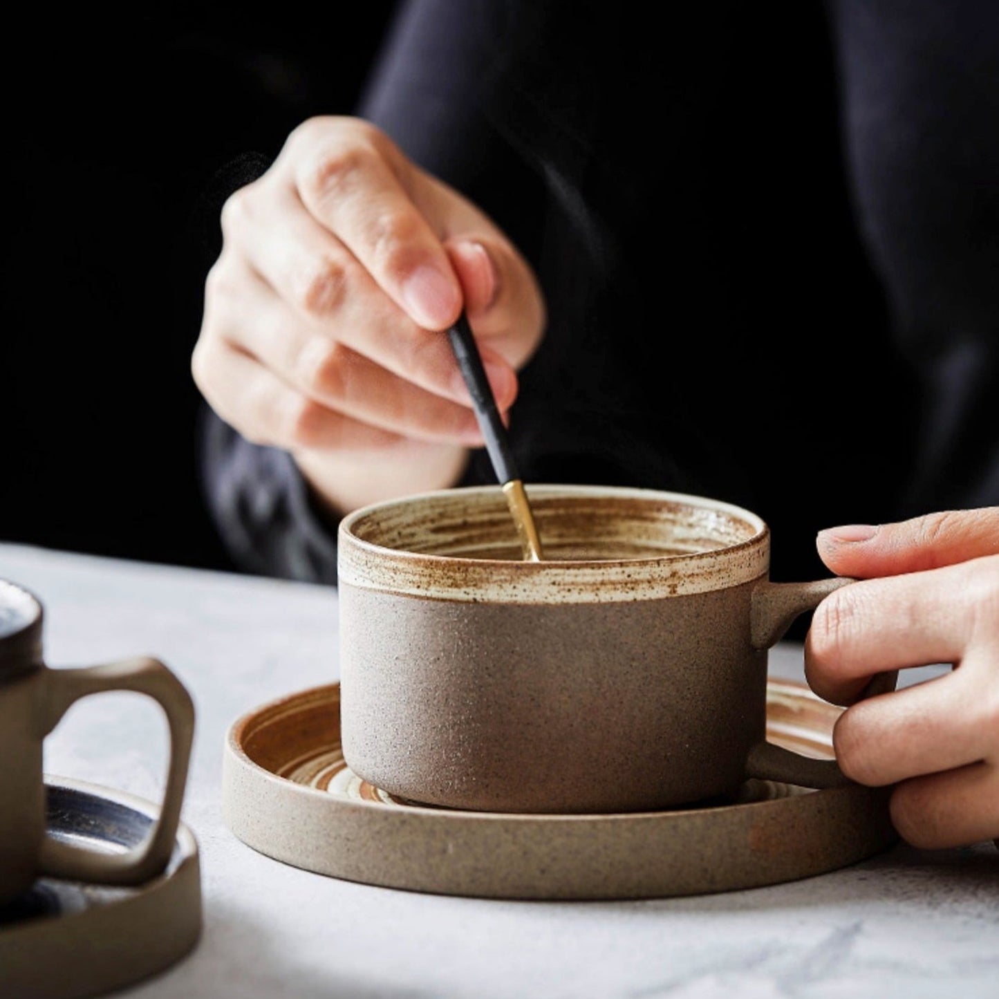 Handcrafted Ceramic Coffee Mug 220ml Hasi