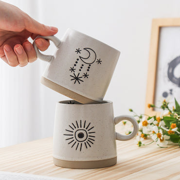 Celestial Stoneware Mugs 400ml - Lunar