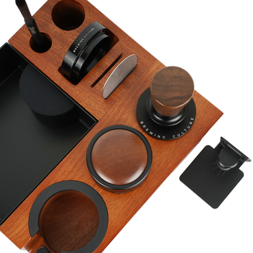 BC Mahogany Tamping Station & Knock Box Set W2