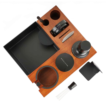 BC Mahogany Tamping Station & Knock Box Set W2( Pre-order for 11th Feb Dispatch)