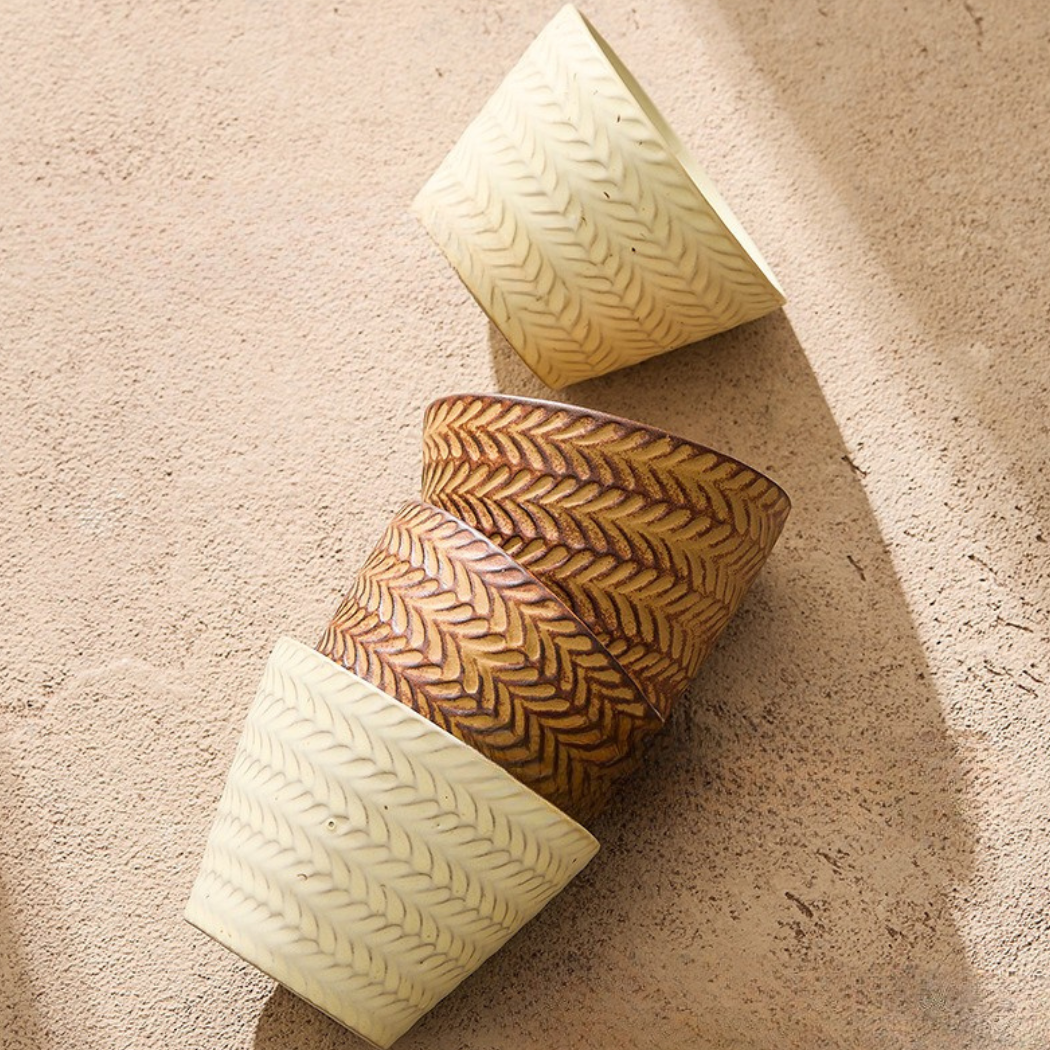 Loom Ceramic Cup 225ml - Set of 2  ( Pre-order 6 Nov Dispatch)