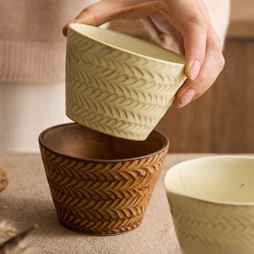 Loom Ceramic Cup 225ml - Set of 2  ( Pre-order 6 Nov Dispatch)