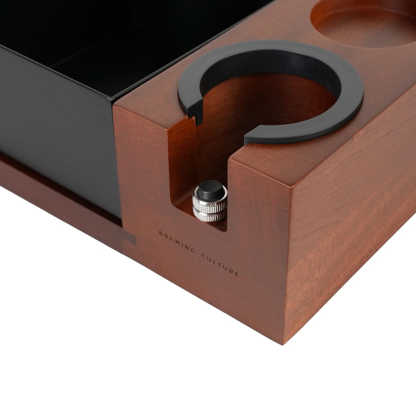 BC  Mahogany Tamping Station & Knock Box Set W2