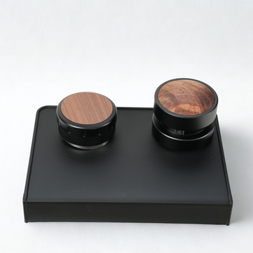BC Coffee Walnut Top Press Tamper, Distributor & Tamping Mat Set