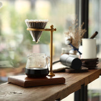 BC Pour Over Coffee Stand Sapele wood & Brass