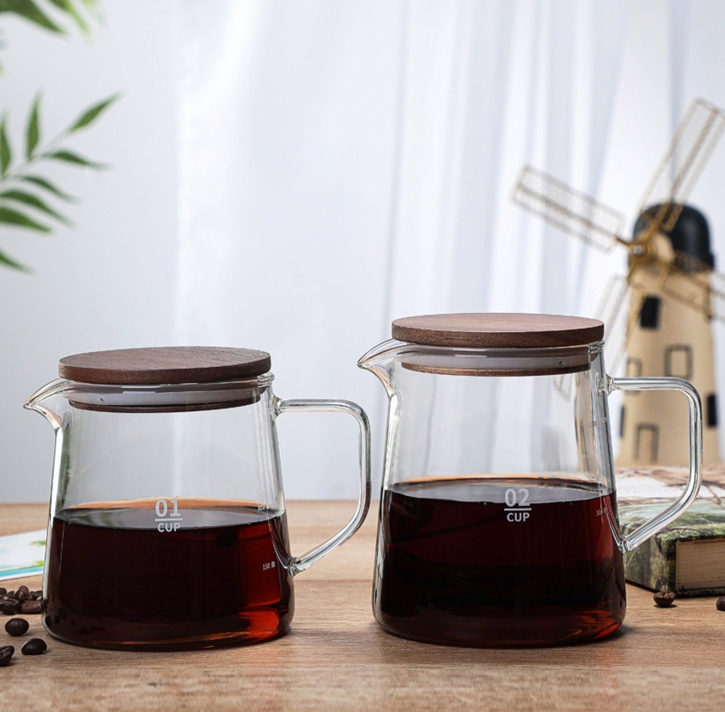 Glass Coffee Server Acacia Wood