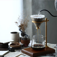 BC Pour Over Coffee Stand Sapele wood & Brass