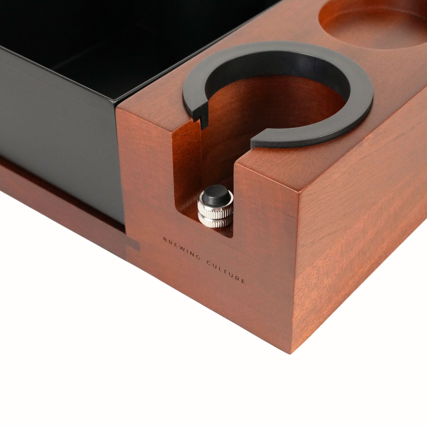 BC  Mahogany Tamping Station & Knock Box Set W2