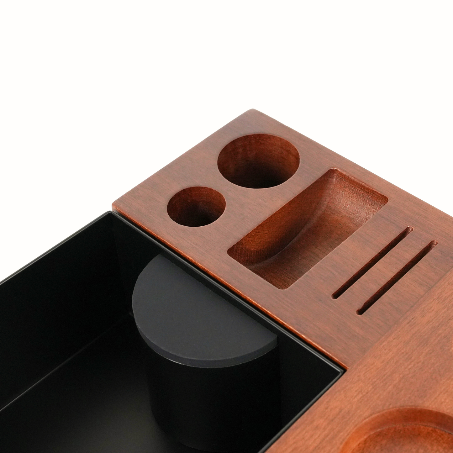 BC  Mahogany Tamping Station & Knock Box Set W2