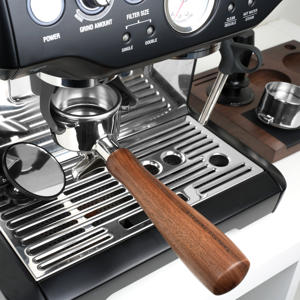 BC Breville Double Spout Portafilter 54mm - Walnut
