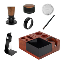 BC  Mahogany Tamping Station & Knock Box Set W2