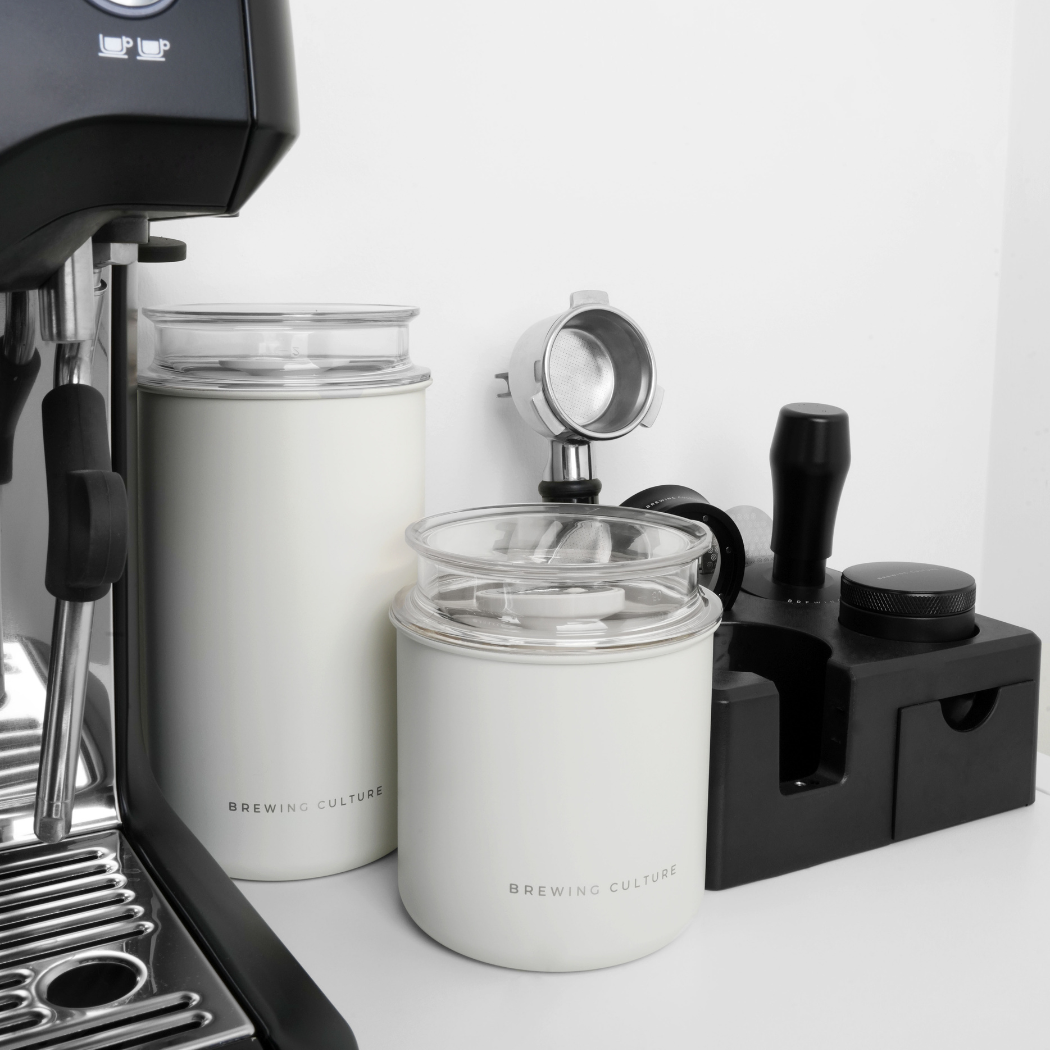 BC Airtight Coffee Canister Black 1000ml - White