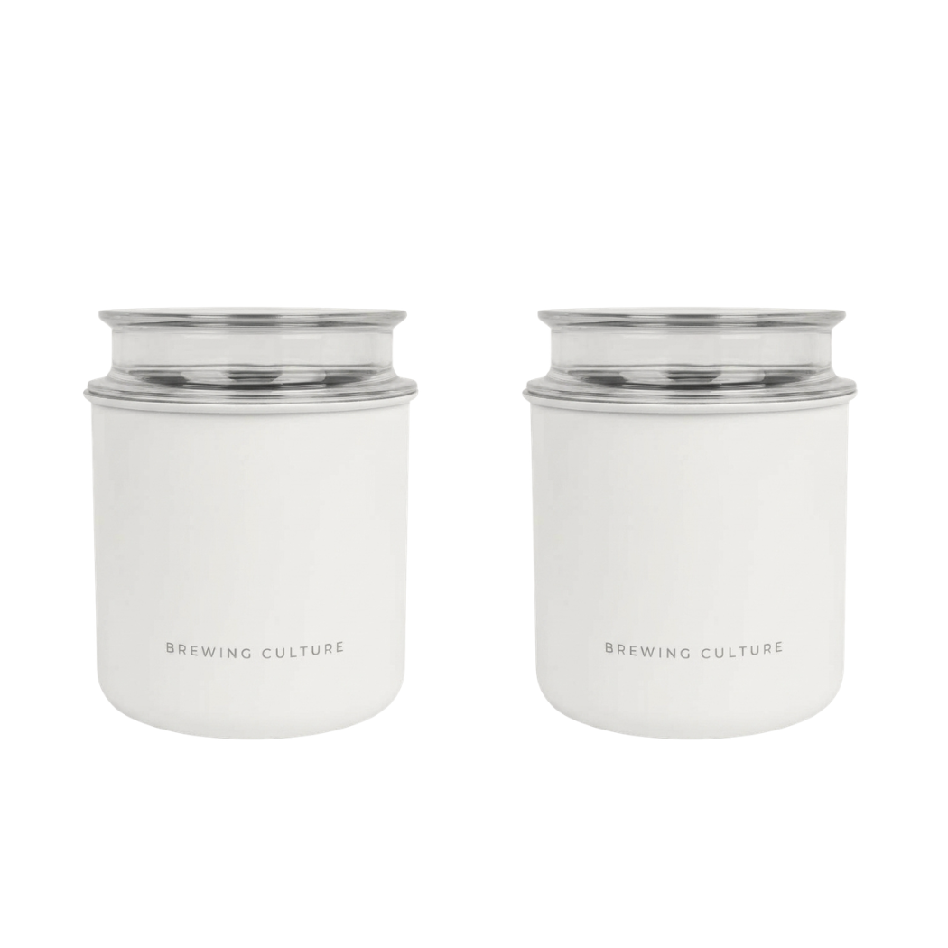 BC Airtight Coffee Canister Black 1000ml - White
