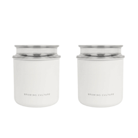 BC Airtight Coffee Canister Black 1000ml - White