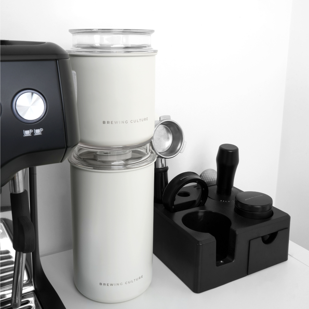 BC Airtight Coffee Canister Black 1000ml - White
