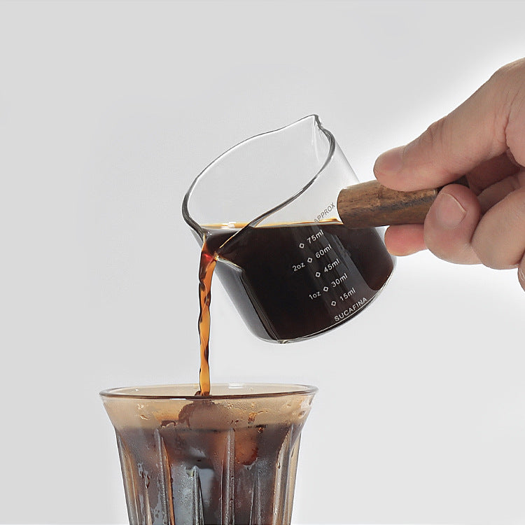 Espresso Shot Glass Double-Spouted Wood