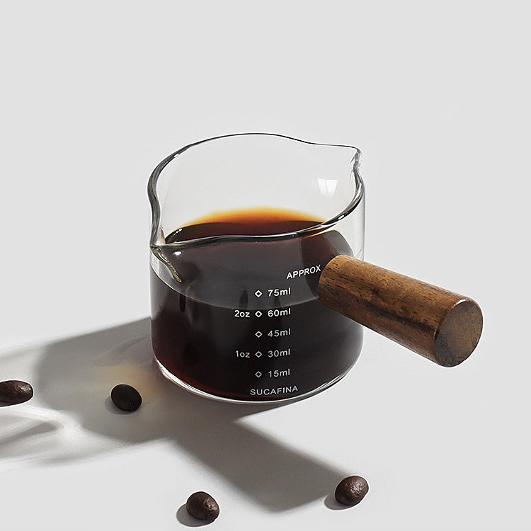 Espresso Shot Glass Double-Spouted Wood