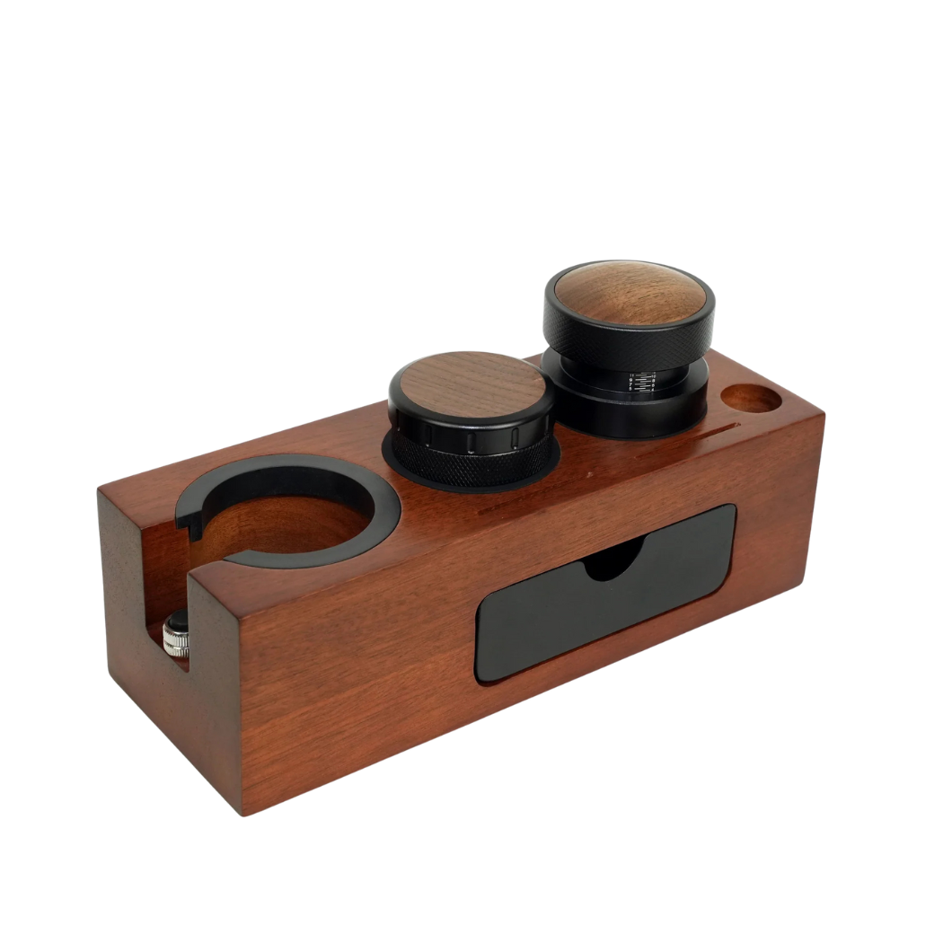 BC Wooden Tamping Station W1 with Distributor & Tamper Set