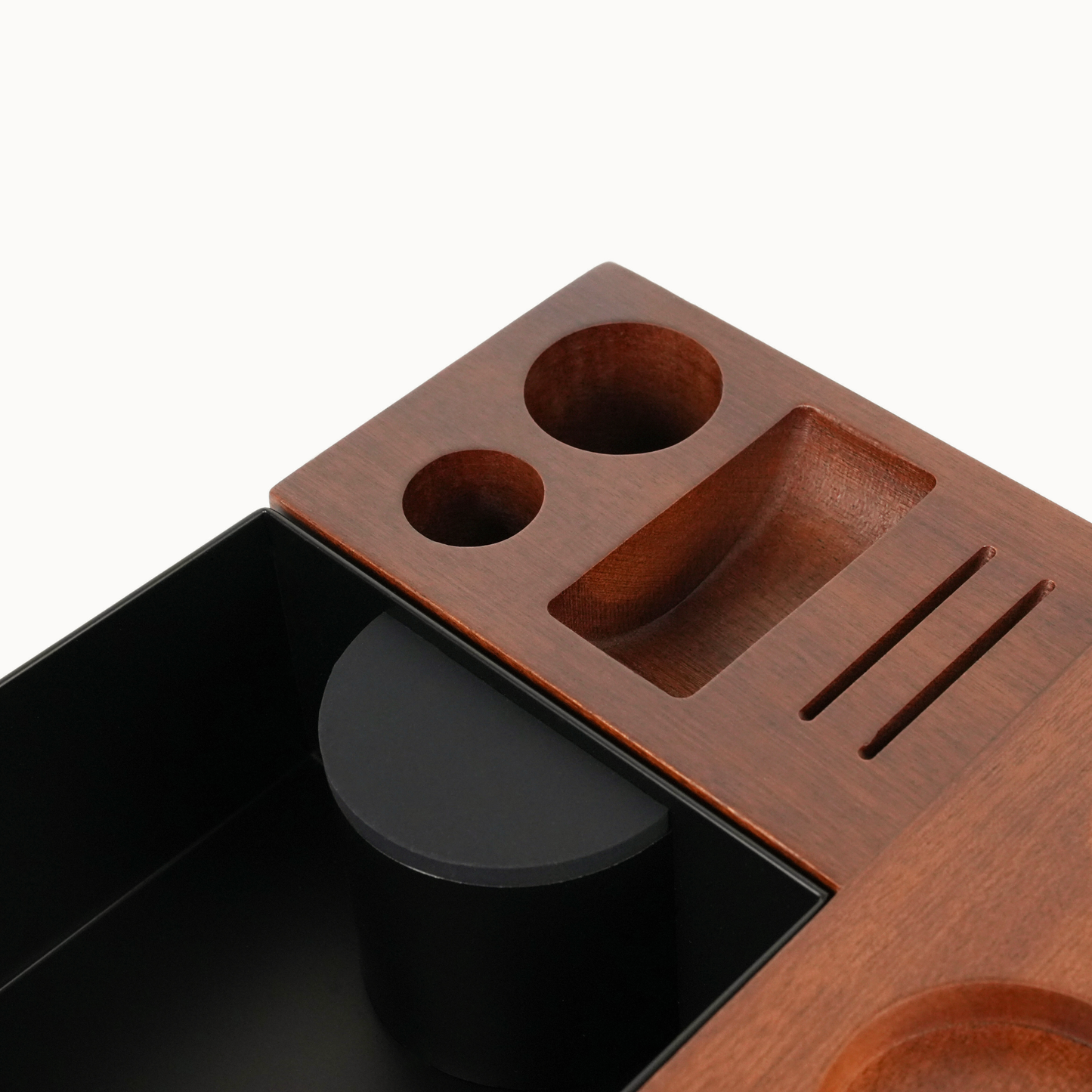 BC  Mahogany Tamping Station & Knock Box Set W2