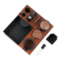 BC  Mahogany Tamping Station & Knock Box Set W2